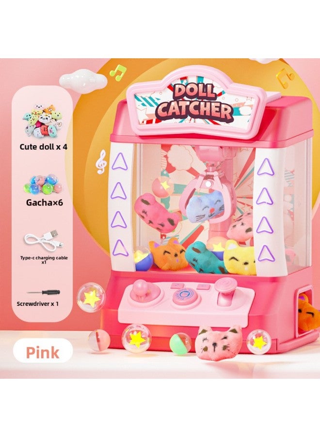 Cross-border Amazon 2024 new children's sound and light catch doll toy Mini small household clip doll machine gift